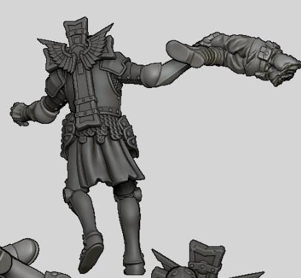 Grimdark Trench Proxy Miniature – Prussia Mercenary – Tabletop Figure