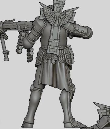 Grimdark Trench Proxy Miniature – Prussia Mercenary – Tabletop Figure
