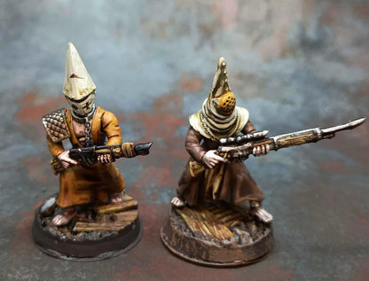 Grimdark Fanatical Helmets Pilgrim –  Bit Pack Set Proxy Miniatures for Tabletop Wargaming