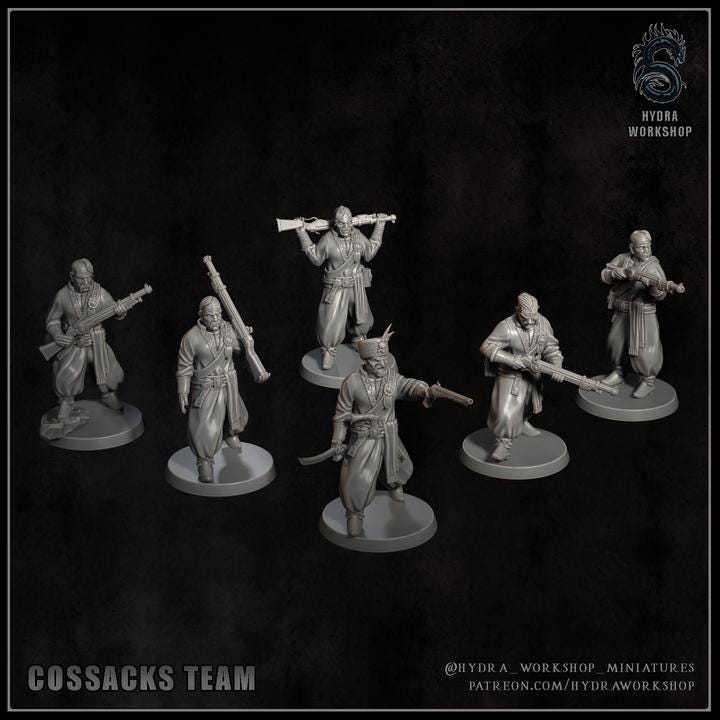 Grimdark Trench Proxy Miniatures – Cossacks Warband Expansion Set B