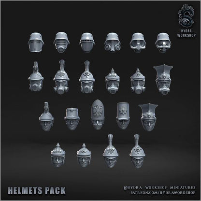 Grimdark Prussia Helmets Antioch(Only Gas Masks) –  Bit Pack Set Proxy Miniatures for Tabletop Wargaming