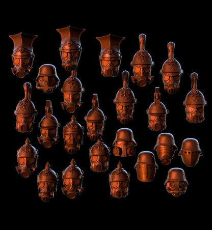 Grimdark Prussia Helmets Antioch(Only Gas Masks) –  Bit Pack Set Proxy Miniatures for Tabletop Wargaming