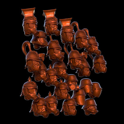 Grimdark Prussia Helmets Antioch(Only Gas Masks) –  Bit Pack Set Proxy Miniatures for Tabletop Wargaming