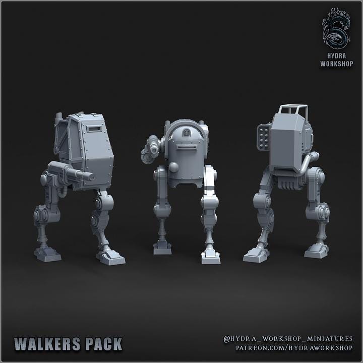 Grimdark Weird War Proxy Miniature – Walker – Tabletop Figure