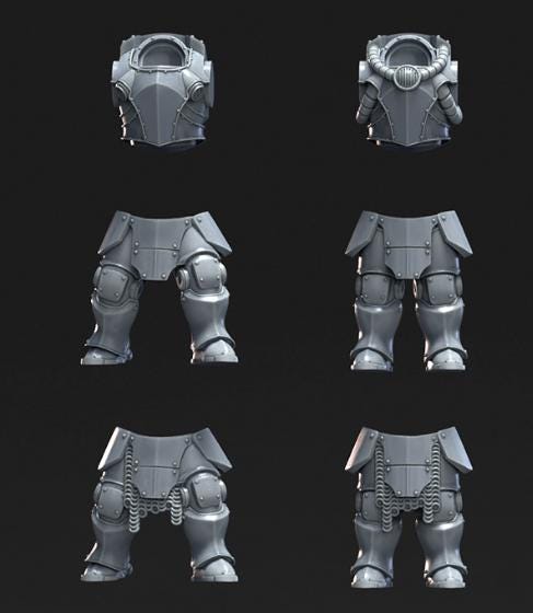 Grimdark Heavy Armor Pack Antioch –  Bit Pack Set Proxy Miniatures for Tabletop Wargaming