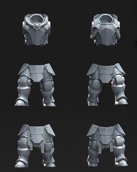 Grimdark Heavy Armor Pack Antioch –  Bit Pack Set Proxy Miniatures for Tabletop Wargaming