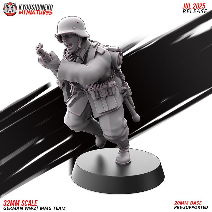 Weird War Infantry Squad – Heavy MG – 28mm Sci-Fi WWII Tabletop Proxies