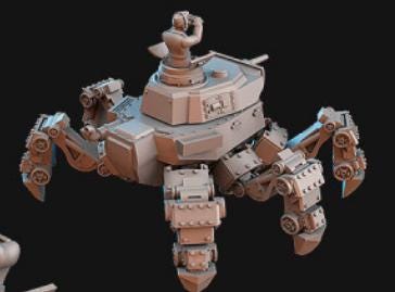 Weird War Spider Tank – Heavy Walker – 32mm Sci-Fi WWII Tabletop Proxies