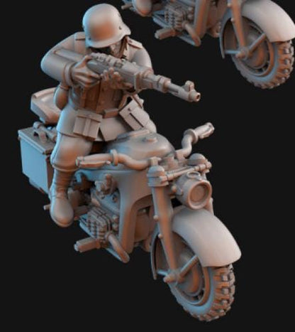 Weird War Zundap Motorcycle – Biker Unit – 32mm Sci-Fi WWII Tabletop Proxies
