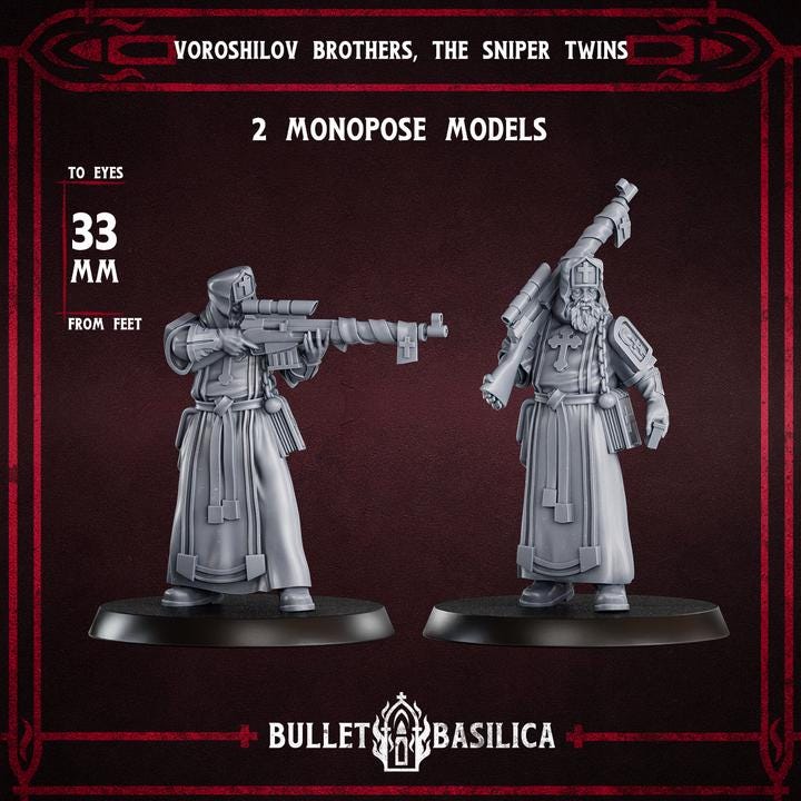 Grimdark Trench Warfare Proxy Miniatures – Holy Steel Sniper – 32mm Resin Warband