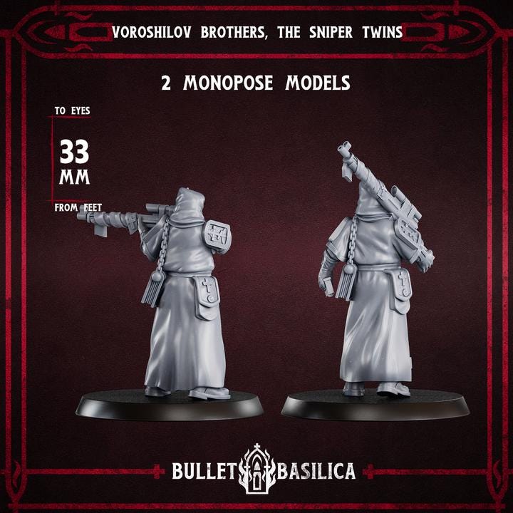 Grimdark Trench Warfare Proxy Miniatures – Holy Steel Sniper – 32mm Resin Warband