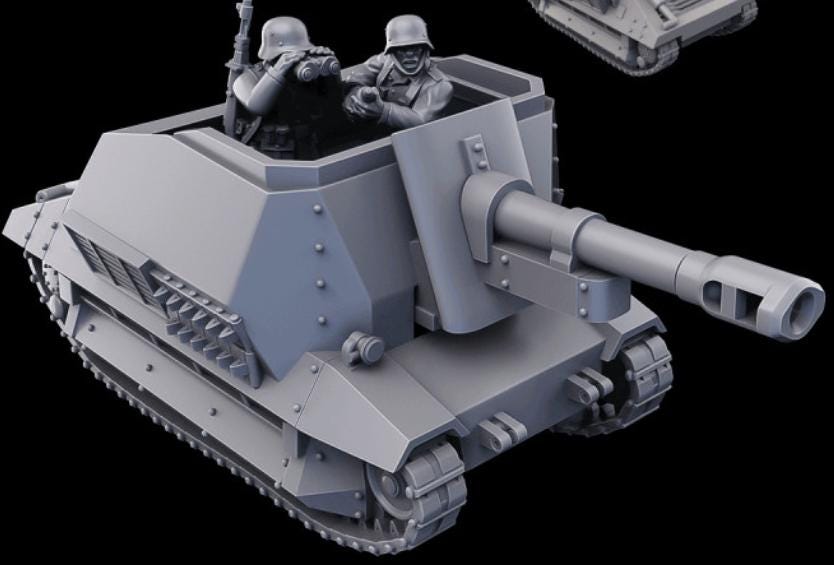 Weird War German SPG auf Geschutzwagen FCM36(f) – Vehicle Support – 28mm 32mm Sci-Fi WWII Tabletop Proxies