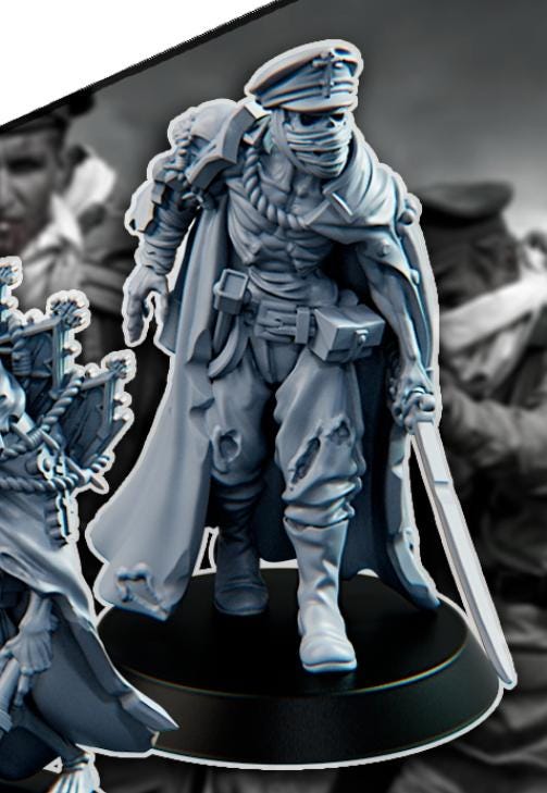 Grimdark Trench Warfare Proxy Miniatures – Ghostly Elite Trooper Set – Tabletop Figures
