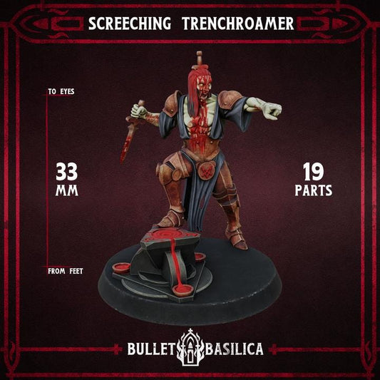 Grimdark Trench Warfare Chorister Proxy Miniature – Cult Legion Support Character | Tabletop Wargame Compatible Bulletbasilica