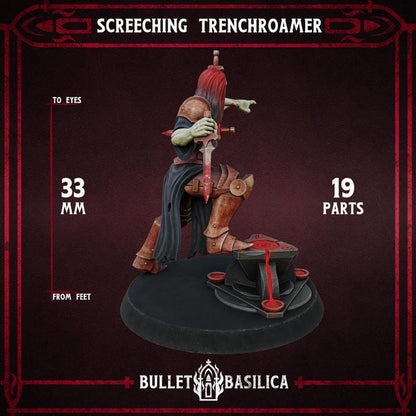 Grimdark Trench Warfare Chorister Proxy Miniature – Cult Legion Support Character | Tabletop Wargame Compatible Bulletbasilica