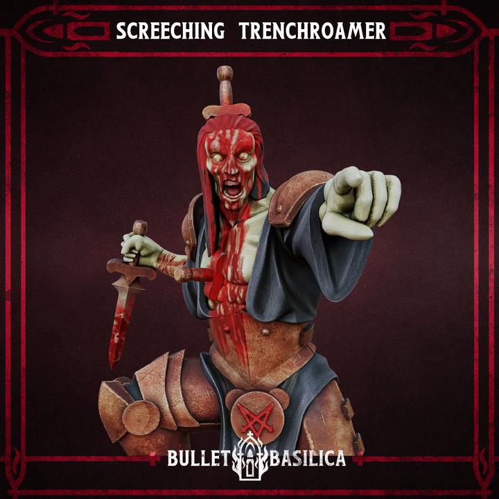 Grimdark Trench Warfare Chorister Proxy Miniature – Cult Legion Support Character | Tabletop Wargame Compatible Bulletbasilica