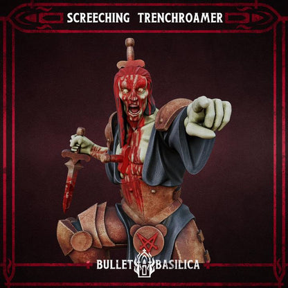 Grimdark Trench Warfare Chorister Proxy Miniature – Cult Legion Support Character | Tabletop Wargame Compatible Bulletbasilica
