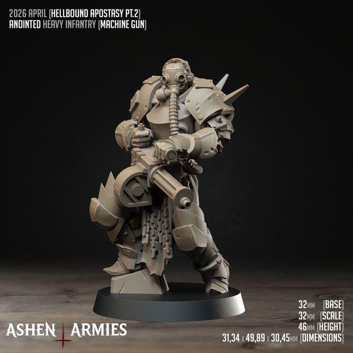 Grimdark Trench Warfare Proxy Miniatures – Anointed Warband Expansion Set Ashen Armies
