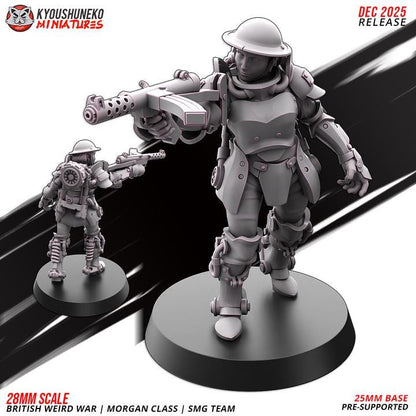 Weird War Infantry Squad – British Commonwealth- Infantry SMG (5 Miniatures) –  - 28mm 32mm Sci-Fi WWII Tabletop Proxies
