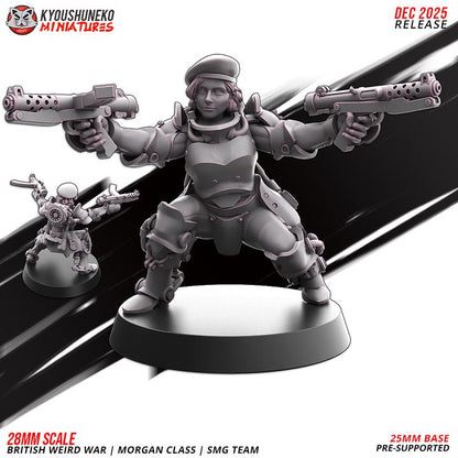 Weird War Infantry Squad – British Commonwealth- Infantry SMG (5 Miniatures) –  - 28mm 32mm Sci-Fi WWII Tabletop Proxies