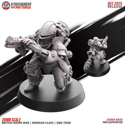 Weird War Infantry Squad – British Commonwealth- Infantry SMG (5 Miniatures) –  - 28mm 32mm Sci-Fi WWII Tabletop Proxies