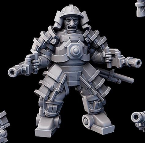 Weird War Infantry Squad – Japan Heavy Exo Trooper (5 Miniatures) – 28mm Sci-Fi WWII Tabletop Proxies