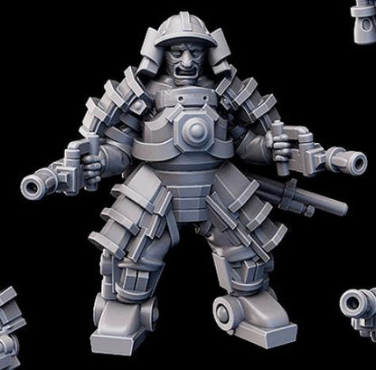 Weird War Infantry Squad – Japan Heavy Exo Trooper (5 Miniatures) – 28mm Sci-Fi WWII Tabletop Proxies