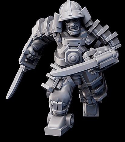 Weird War Infantry Squad – Japan Heavy Exo Trooper (5 Miniatures) – 28mm Sci-Fi WWII Tabletop Proxies