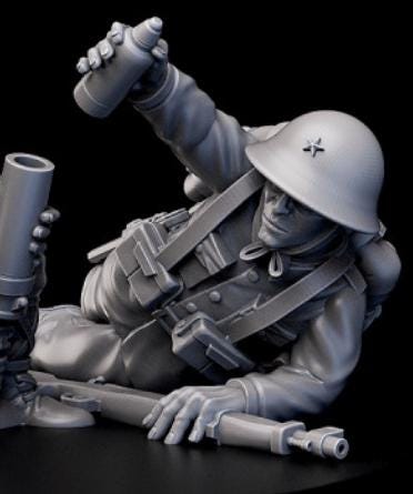 Weird War Japan  Infantry Squad –  Light Mortar Team – 28mm Sci-Fi WWII Tabletop Proxies