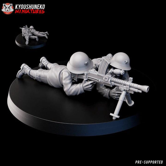 Weird War Japan Infantry Squad – Heavy MG – 28mm Sci-Fi WWII Tabletop Proxies