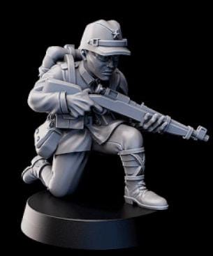 Weird WarJapan Infantry Squad – Riflemen (5 Miniatures) – 28mm Sci-Fi WWII Tabletop Proxies
