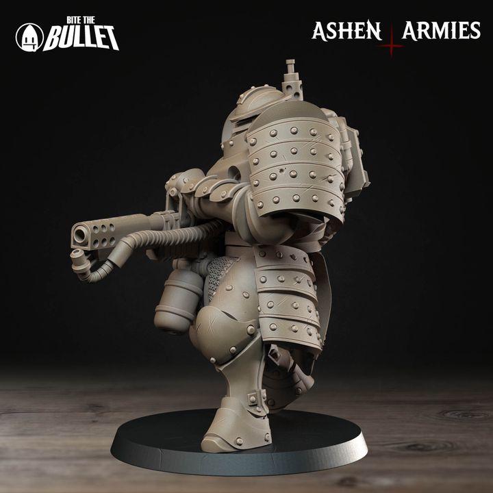 Trench Crusade Compatibel - Shogunate Heavy Mechanized Infanterie Flamethrower- Warfare Proxy Miniatures – 32mm Resin Grimdark Miniature