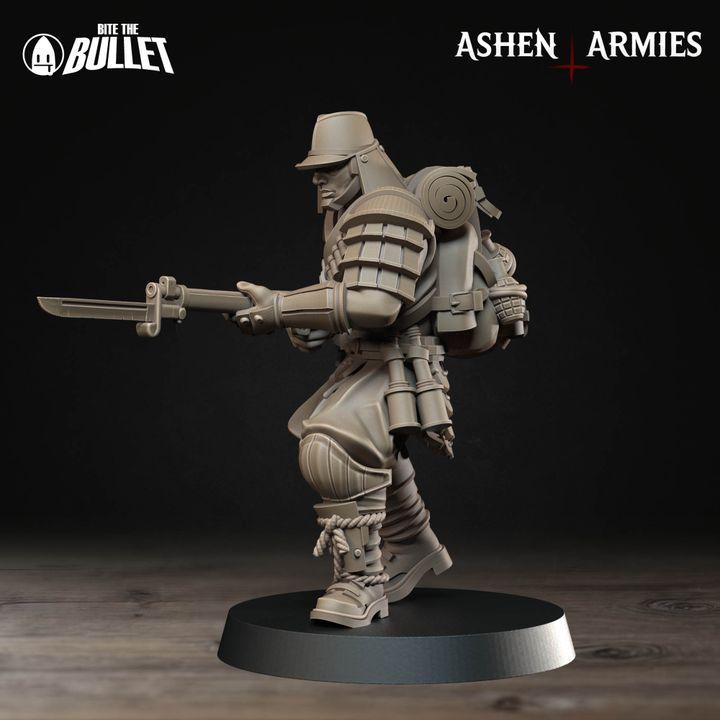 Trench Crusade Compatibel - Shogunate Yeomen (4 Miniatures) - Warfare Proxy Miniatures – 32mm Resin Grimdark Miniature