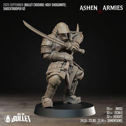 Trench Crusade Compatibel - Shogunate Schocktroopers (4 Miniatures) - Warfare Proxy Miniatures – 32mm Resin Grimdark Miniature