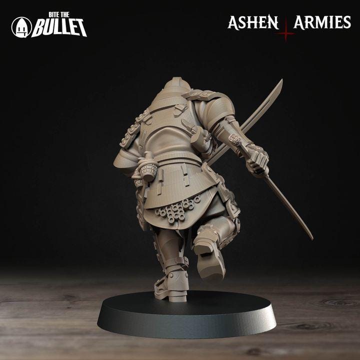 Trench Crusade Compatibel - Shogunate Schocktroopers (4 Miniatures) - Warfare Proxy Miniatures – 32mm Resin Grimdark Miniature
