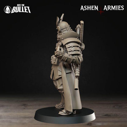 Trench Crusade Compatibel - Shogunate Lieutenant (4 Miniatures) - Warfare Proxy Miniatures – 32mm Resin Grimdark Miniature