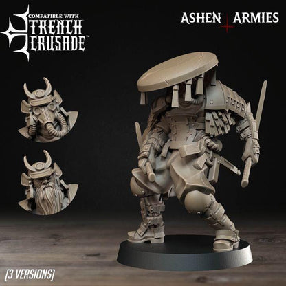 Trench Crusade Compatibel - Shogunate Trench Cleric (3 Miniatures) - Warfare Proxy Miniatures – 32mm Resin Grimdark Miniature