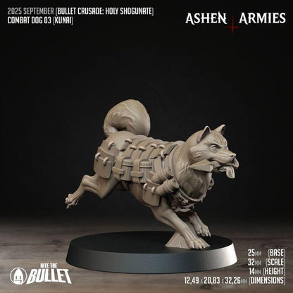 Trench Crusade Compatibel - Shogunate Combat Dog(3 Miniatures) - Warfare Proxy Miniatures – 32mm Resin Grimdark Miniature