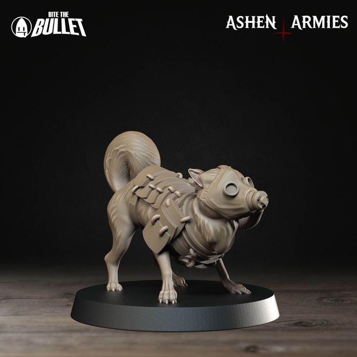 Trench Crusade Compatibel - Shogunate Combat Dog(3 Miniatures) - Warfare Proxy Miniatures – 32mm Resin Grimdark Miniature