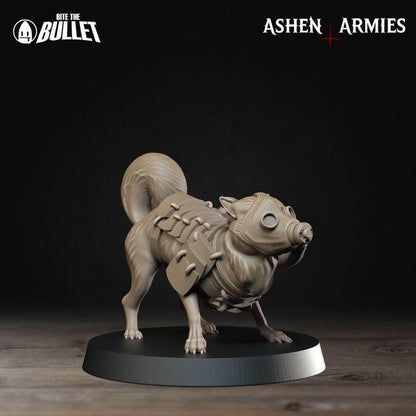 Trench Crusade Compatibel - Shogunate Combat Dog(3 Miniatures) - Warfare Proxy Miniatures – 32mm Resin Grimdark Miniature