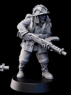 Weird War Japan Infantry Squad – SMG Infantry (5 Miniatures) – 28mm Sci-Fi WWII Tabletop Proxies