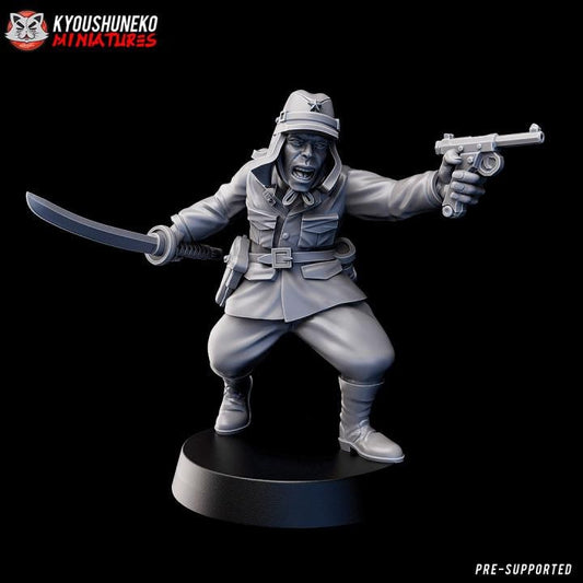 Weird War Japan Infantry Squad – Officer – 28mm Sci-Fi WWII Tabletop Proxies