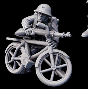 Weird War Japan Infantry Squad – Bicyle Infantry (5 Miniatures) – 28mm Sci-Fi WWII Tabletop Proxies