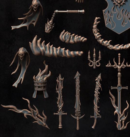 Grimdark Ghost Bit Set Heretic –  Bit Pack Set Proxy Miniatures for Tabletop Wargaming