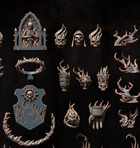 Grimdark Ghost Bit Set Heretic –  Bit Pack Set Proxy Miniatures for Tabletop Wargaming