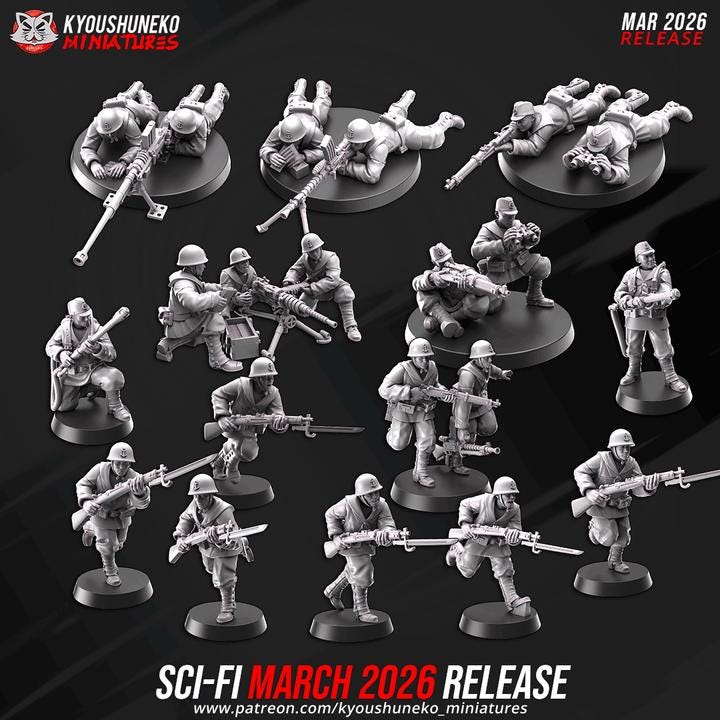 Weird War Japan Naval Platoon – Troops and Support – 28mm 32mm WW2 Konflikt47 / Bolt Action Compatibel