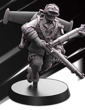 Weird War Infantry Squad – USA Jet Pack Rifleman B (6 Miniatures) – 28mm 32mm WW2 Konflikt 47 / Bolt Action Compatibel