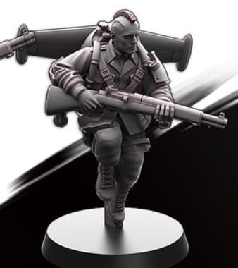 Weird War Infantry Squad – USA Jet Pack Rifleman B (6 Miniatures) – 28mm 32mm WW2 Konflikt 47 / Bolt Action Compatibel