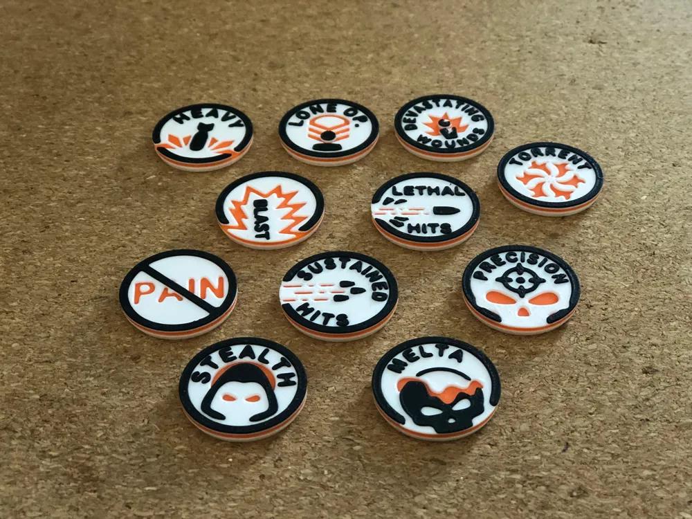 Tabletop Wargame Tokens Set with Storage Box – Expand Status Markers for Miniature Games – Objective Markers for Sci-Fi Fantasy Wargaming