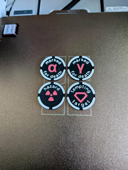 Tabletop Wargame Tokens Set with Storage Box –Mission Markers for Miniature Games – Objective Markers for Sci-Fi Fantasy Wargaming